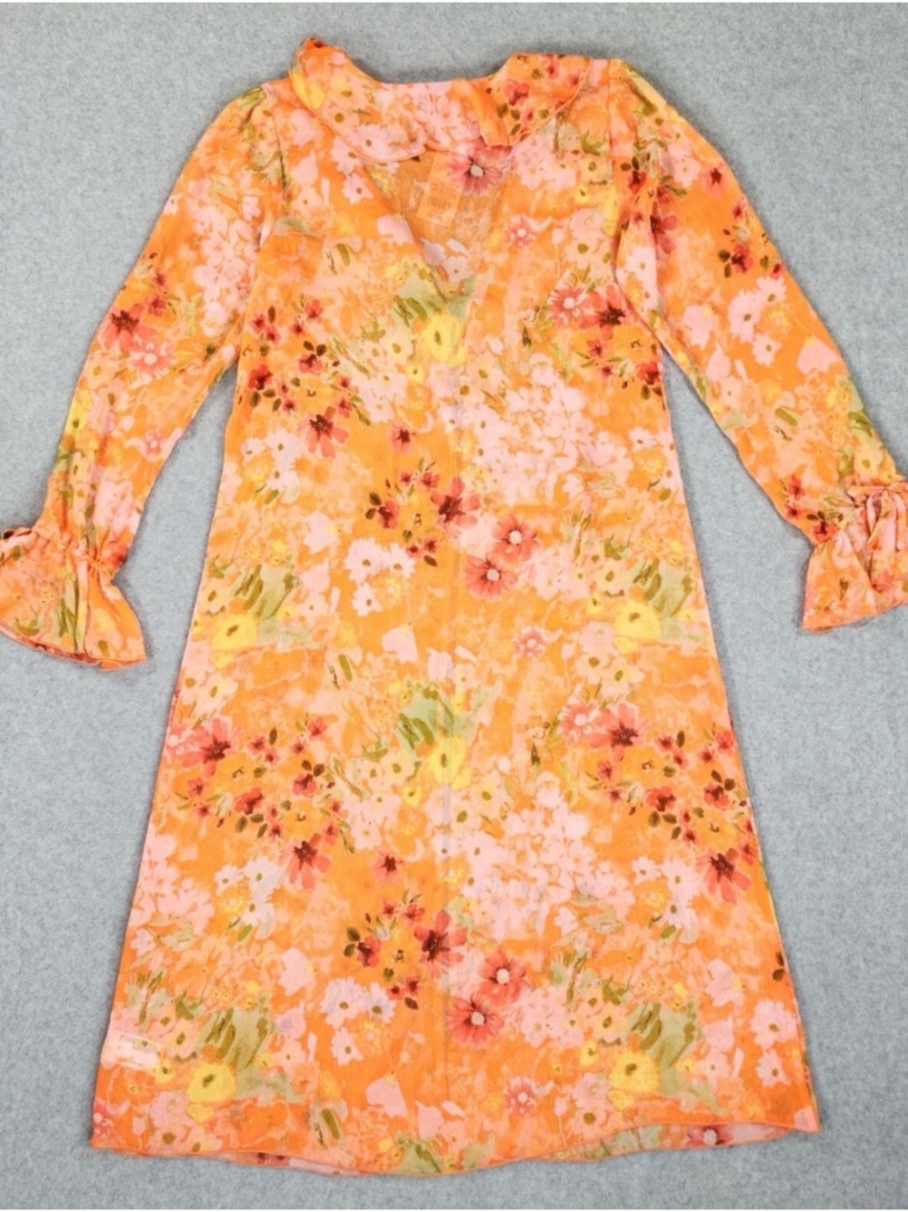 ๐ Wild Fable Orange Floral Ruffle Cover-Up XL ๐ - Picture 11 of 14